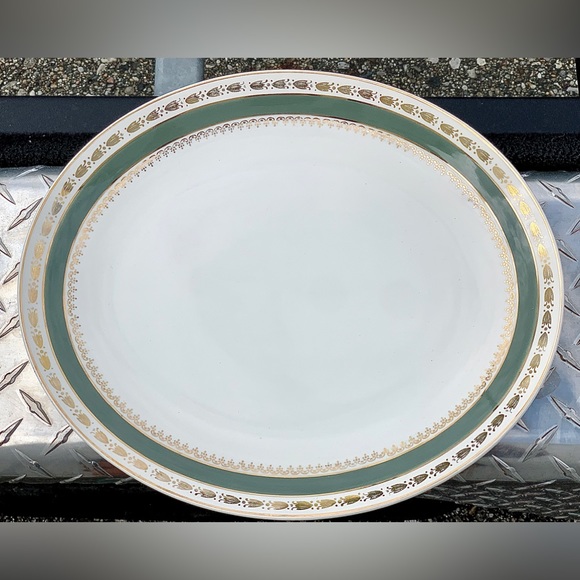 Vintage Discontinued Crown Ducal WARWICK 8932 Large Oval Gold Trim Serving Plate - Picture 7 of 16